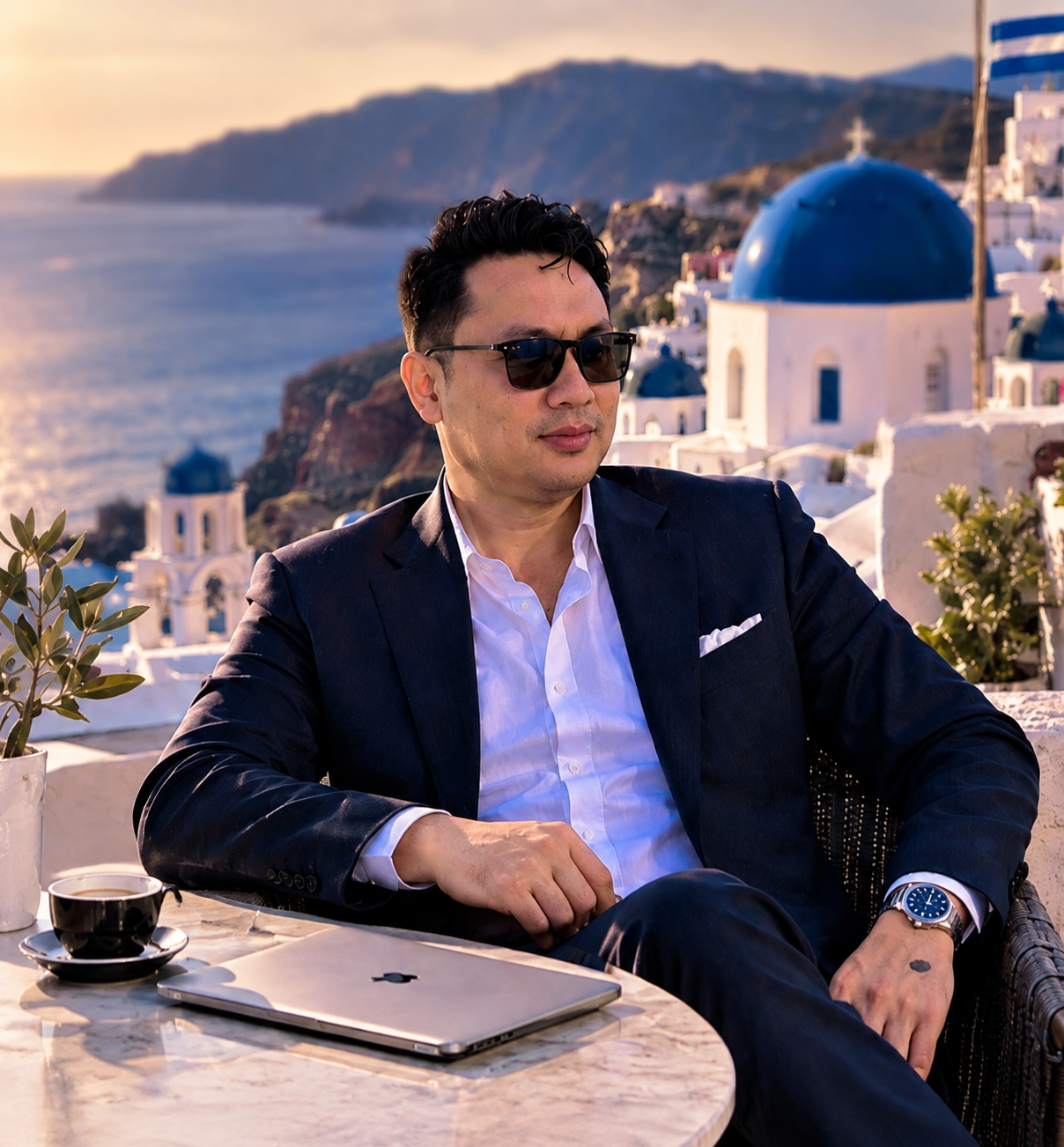 Dokumentasi Raden Abdul Rahman di Santorini